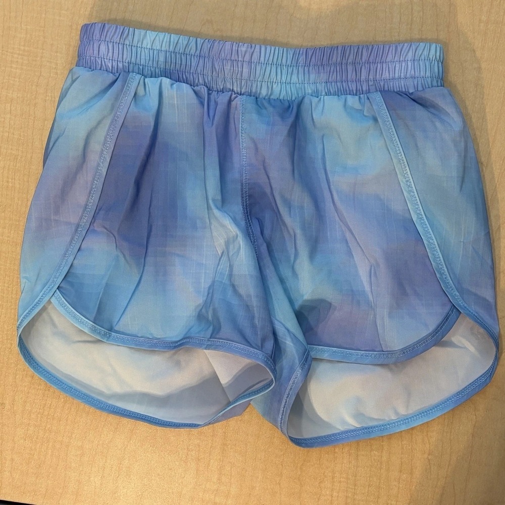 All In Motion Tie Dye Lined Running Shorts Purple Blue Women's M 8